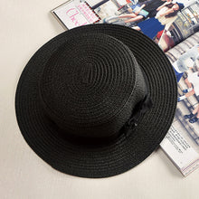 Load image into Gallery viewer, Retro Straw Beach Hat with Bow