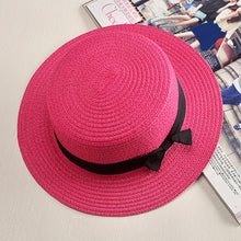 Load image into Gallery viewer, Retro Straw Beach Hat with Bow