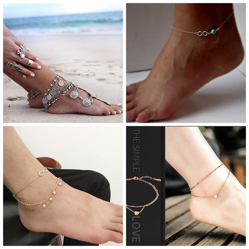 Boho Style Star Anklets Multiple Styles