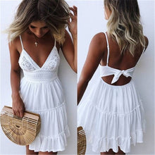 Load image into Gallery viewer, Summer Women Lace Mini Sundress