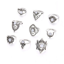 Load image into Gallery viewer, 9pcs/set Bohemia Rings Set Silver